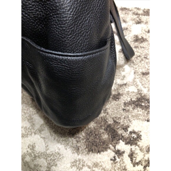 Michael Kors Handbag Shoulder Bag Tote Hobo Black Leather Gold Chain Straps - Picture 13 of 16